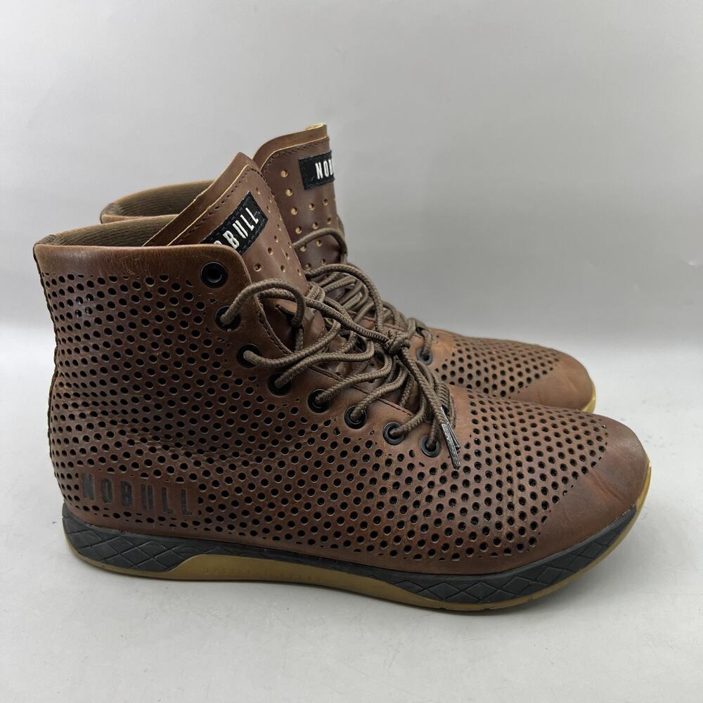 NOBULL High Top Coffee Training Shoes Men Size 9 Brown Perforated Lift Sneakers